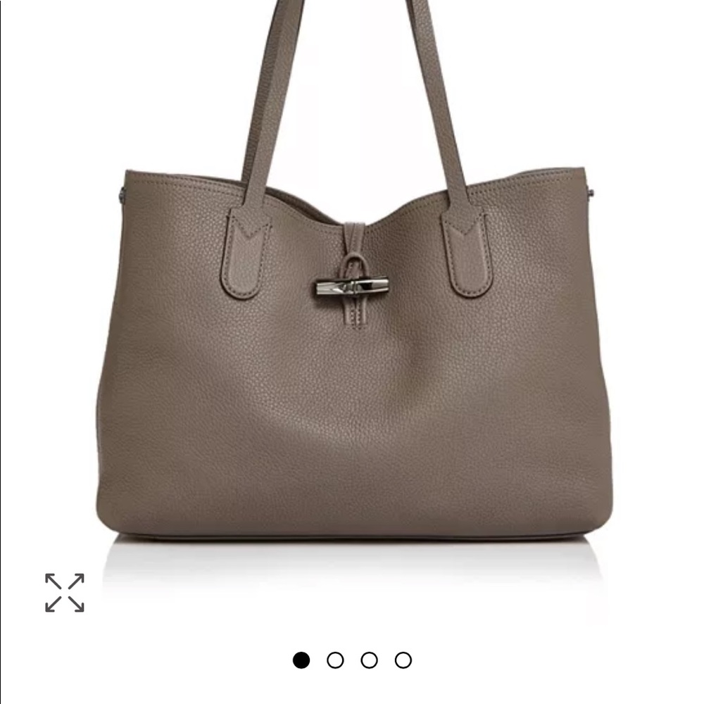 Longchamp Roseau Essential Medium Tote - Gray/ Gunmetal